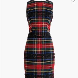 J.Crew Sheath Dress in Lurex® Stewart Tartan
